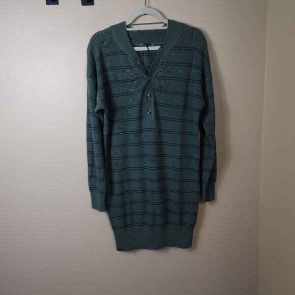 prAna Milani Henley Dress in Kale Stripe Size S - Picture 1 of 12